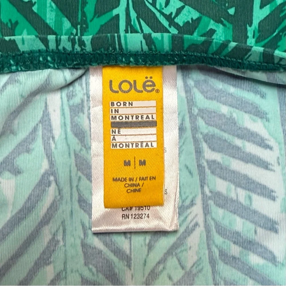 Lole Jamaica Tankini Top Green Tropical Leaf Print Halter